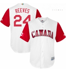 Mens Canada Baseball Majestic 24 Mike Reeves White 2017 World Baseball Classic Replica Team Jersey Mens Canada Baseball Majestic 24 Mike Reeves White 2017 World Baseball Classic Replica Team Jersey