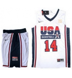 USA Basketball Retro 1992 Olympic Dream Team White Jersey & Shorts Suit #14 Charles Barkley USA Basketball Retro 1992 Olympic Dream Team White Jersey & Shorts Suit #14 Charles Barkley