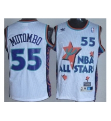 Denver Nuggets 55 Dikembe Mutombo White 95 All Star NBA Jerseys Denver Nuggets 55 Dikembe Mutombo White 95 All Star NBA Jerseys