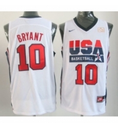 USA Kobe Bryant Dri Fit Material White Stitched NBA Jersey