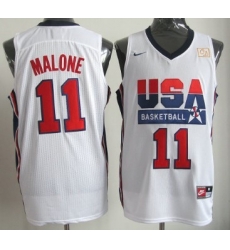 1992 Olympics Team USA 11 Karl Malone White Swingman Jersey 1992 Olympics Team USA 11 Karl Malone White Swingman Jersey