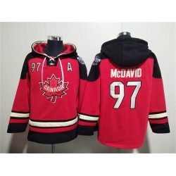 Men Team Canada 97 Connor McDavid Red Black Ageless Must Have Lace Up Pullover Hoodie