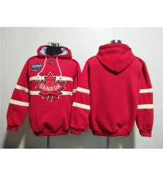 Men Team Canada Blank Red Ageless Must Have Lace Up Pullover Hoodie