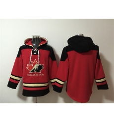 Men Team Canada Blank Red Black Ageless Must Have Lace Up Pullover Hoodie
