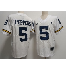 Men Michigan Wolverines Jabrill Peppers #5 White High School F U S E Stitched Jersey Men Michigan Wolverines Jabrill Peppers #5 White High School F U S E Stitched Jersey