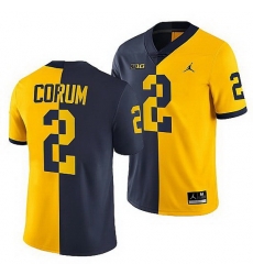 Michigan Wolverines 2021 22 Blake Corum Navy Maize Split Edition College Football Jersey Michigan Wolverines 2021 22 Blake Corum Navy Maize Split Edition College Football Jersey