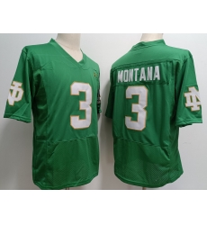 Men Notre Dame Fighting Irish Joe Montana #3 Green 2023 Stitched Jersey Men Notre Dame Fighting Irish Joe Montana #3 Green 2023 Stitched Jersey