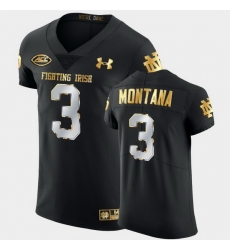 Men Notre Dame Fighting Irish Joe Montana Golden Edition Black Authentic Jersey Men Notre Dame Fighting Irish Joe Montana Golden Edition Black Authentic Jersey