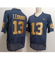 Notre Dame Fighting Irish #13 Riley Leonard Navy With Name Notre Dame Fighting Irish #13 Riley Leonard Navy With Name