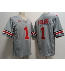 Men Ohio State Buckeyes #1 Justin Fields Gray 2023 F U S E NCAA Stitched Football Jersey Men Ohio State Buckeyes #1 Justin Fields Gray 2023 F U S E NCAA Stitched Football Jersey