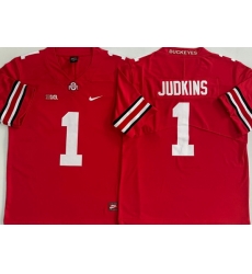 Men Ohio State Buckeyes #1 Quinshon Judkins Red Stitched NCAA Jersey Men Ohio State Buckeyes #1 Quinshon Judkins Red Stitched NCAA Jersey