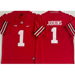 Men Ohio State Buckeyes #1 Quinshon Judkins Red Stitched NCAA Jersey