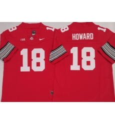Men Ohio State Buckeyes #18 Will Howard Red Stitched NCAA Jersey
