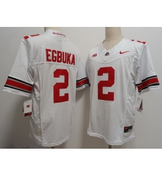 Men Ohio State Buckeyes Emeka Egbuka #2 White F U S E Stitched NCAA Football Jersey