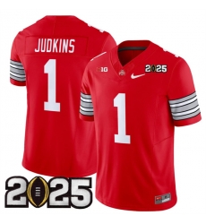Men's Ohio State Buckeyes #1 Quinshon Judkins Red 2025 CFP Final Patch F.U.S.E. Vapor Limited Stitched Football Jersey Men's Ohio State Buckeyes #1 Quinshon Judkins Red 2025 CFP Final Patch F.U.S.E. Vapor Limited Stitched Football Jersey