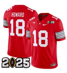 Men's Ohio State Buckeyes #18 Will Howard Red 2025 CFP Final Patch F.U.S.E. Vapor Limited Stitched Football Jersey Men's Ohio State Buckeyes #18 Will Howard Red 2025 CFP Final Patch F.U.S.E. Vapor Limited Stitched Football Jersey