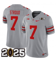 Men's Ohio State Buckeyes #7 C.J. Stroud Grey 2025 CFP Final Patch F.U.S.E. Vapor Limited Stitched Football Jersey Men's Ohio State Buckeyes #7 C.J. Stroud Grey 2025 CFP Final Patch F.U.S.E. Vapor Limited Stitched Football Jersey