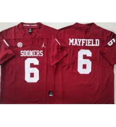 Men Oklahoma Sooners #6 Mayfield Red Stitched NCAA Jersey Men Oklahoma Sooners #6 Mayfield Red Stitched NCAA Jersey