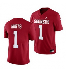 Oklahoma Sooners Jalen Hurts Crimson College Football Men Jersey Oklahoma Sooners Jalen Hurts Crimson College Football Men Jersey