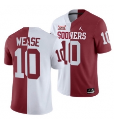 Oklahoma Sooners Theo Wease White Crimson Split Men'S Jersey Oklahoma Sooners Theo Wease White Crimson Split Men'S Jersey
