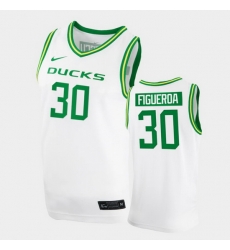 Men Oregon Ducks L.J. Figueroa College Basketball White Replica 2020 21 Jersey Men Oregon Ducks L.J. Figueroa College Basketball White Replica 2020 21 Jersey