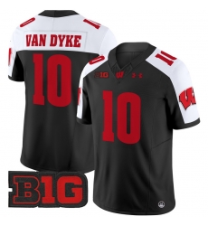 Men Youth Wisconsin Badgers 10 Tyler Van Dyke Black Alternate 2024 Vapor Limited Jersey All Stitched