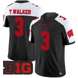 Men Youth Wisconsin Badgers 3 Tawee Walker Black Alternate 2024 Vapor Limited Jersey All Stitched