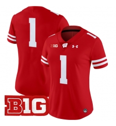 Women Wisconsin Badgers 1 Team Red 2024 Vapor Limited Jersey All Stitched