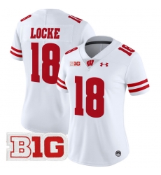 Women Wisconsin Badgers 18 Braedyn Locke White 2024 Vapor Limited Jersey All Stitched