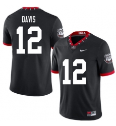 2020 Men #12 Rian Davis Georgia Bulldogs Mascot 100th Anniversary College Football Jerseys Sale-Blac 2020 Men #12 Rian Davis Georgia Bulldogs Mascot 100th Anniversary College Football Jerseys Sale-Blac