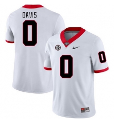 Men #0 Rian Davis Georgia Bulldogs College Football Jerseys Stitched-White Men #0 Rian Davis Georgia Bulldogs College Football Jerseys Stitched-White