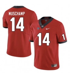 Men #14 Jackson Muschamp Georgia Bulldogs College Football Jerseys Sale-Red Men #14 Jackson Muschamp Georgia Bulldogs College Football Jerseys Sale-Red