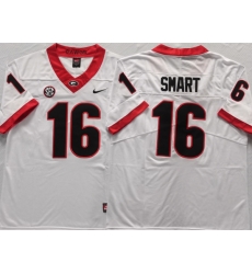 Men #16 SMART Georgia Bulldogs College Football Jerseys Sale-White Men #16 SMART Georgia Bulldogs College Football Jerseys Sale-White