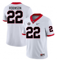 Men #22 Branson Robinson Georgia Bulldogs College Football Jerseys Stitched-White Men #22 Branson Robinson Georgia Bulldogs College Football Jerseys Stitched-White