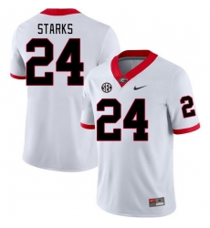 Men #24 Malaki Starks Georgia Bulldogs College Football Jerseys Stitched-White Men #24 Malaki Starks Georgia Bulldogs College Football Jerseys Stitched-White