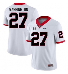 Men #27 C.J. Washington Georgia Bulldogs College Football Jerseys Stitched-White Men #27 C.J. Washington Georgia Bulldogs College Football Jerseys Stitched-White