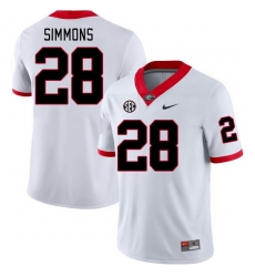 Men #28 Mack Simmons Georgia Bulldogs College Football Jerseys Stitched-White Men #28 Mack Simmons Georgia Bulldogs College Football Jerseys Stitched-White