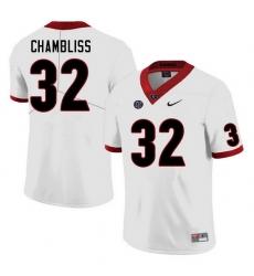 Men #32 Chaz Chambliss Georgia Bulldogs College Football Jerseys Sale-White Men #32 Chaz Chambliss Georgia Bulldogs College Football Jerseys Sale-White
