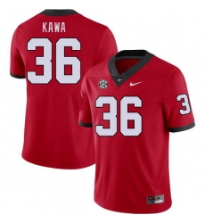Men #36 Cameron Kawa Georgia Bulldogs College Football Jerseys Stitched-Red Men #36 Cameron Kawa Georgia Bulldogs College Football Jerseys Stitched-Red