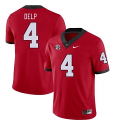 Men #4 Oscar Delp Georgia Bulldogs College Football Jerseys Stitched-Red Men #4 Oscar Delp Georgia Bulldogs College Football Jerseys Stitched-Red