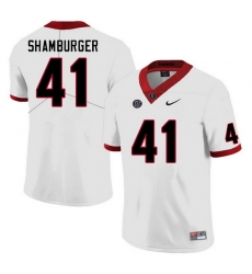 Men #41 Denton Shamburger Georgia Bulldogs College Football Jerseys Sale-White Men #41 Denton Shamburger Georgia Bulldogs College Football Jerseys Sale-White