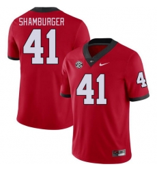 Men #41 Denton Shamburger Georgia Bulldogs College Football Jerseys Stitched-Red Men #41 Denton Shamburger Georgia Bulldogs College Football Jerseys Stitched-Red