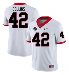 Men #42 Graham Collins Georgia Bulldogs College Football Jerseys white Men #42 Graham Collins Georgia Bulldogs College Football Jerseys white