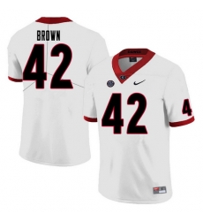 Men #42 Matthew Brown Georgia Bulldogs College Football Jerseys Sale-White Men #42 Matthew Brown Georgia Bulldogs College Football Jerseys Sale-White