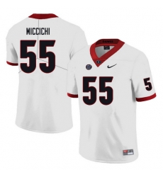 Men #55 Miles Miccichi Georgia Bulldogs College Football Jerseys Sale-white Men #55 Miles Miccichi Georgia Bulldogs College Football Jerseys Sale-white