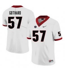 Men #57 Daniel Gothard Georgia Bulldogs College Football Jerseys-White Men #57 Daniel Gothard Georgia Bulldogs College Football Jerseys-White