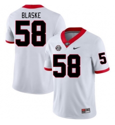 Men #58 Austin Blaske Georgia Bulldogs College Football Jerseys Stitched-White Men #58 Austin Blaske Georgia Bulldogs College Football Jerseys Stitched-White