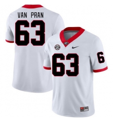 Men #63 Sedrick Van Pran Georgia Bulldogs College Football Jerseys Stitched-White Men #63 Sedrick Van Pran Georgia Bulldogs College Football Jerseys Stitched-White
