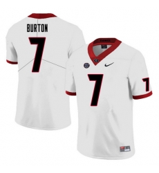 Men #7 Jermaine Burton Georgia Bulldogs College Football Jerseys Sale-White Men #7 Jermaine Burton Georgia Bulldogs College Football Jerseys Sale-White