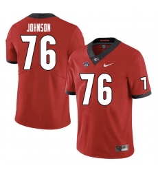 Men #76 Miles Johnson Georgia Bulldogs College Football Jerseys Sale-Red Men #76 Miles Johnson Georgia Bulldogs College Football Jerseys Sale-Red